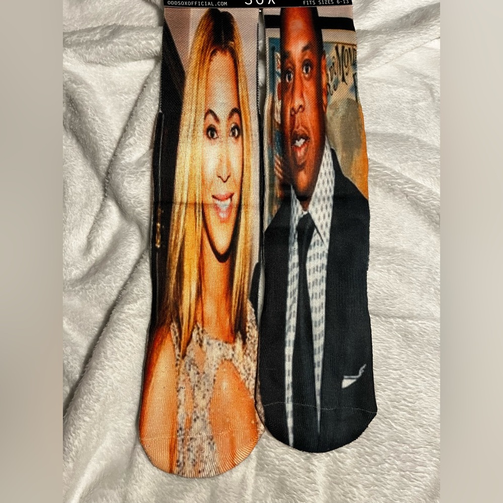 All natural 'Jay-Z Beyoncé' 100% cotton Unisex socks one size fits all 6-13